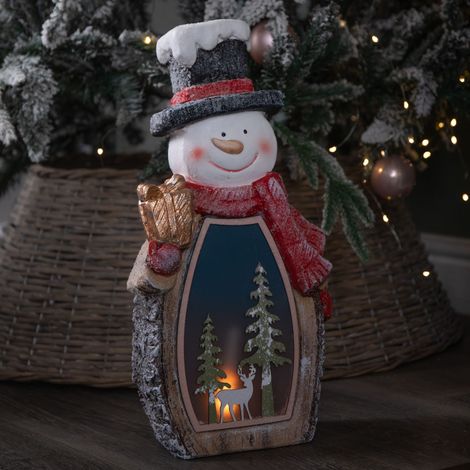 45cm Light up Christmas Woodsman Frosty Glow Snowman with LEDs (1/2)