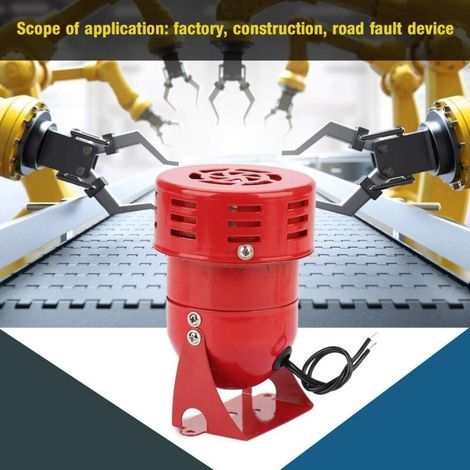 220V 120DB Industrial Electronic Buzzer Alarm MS-190 Wind Screw Motor High Decibel Mini Fire Siren (1/5)