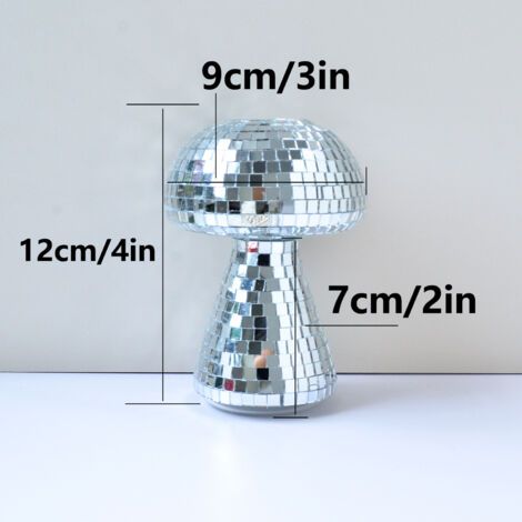 NALOOKAMIC Vase champignon disco, mini vase moderne et élégant, vase en verre pour culture hydroponique, décoration de salon, décoration de fête, argent (1/4)