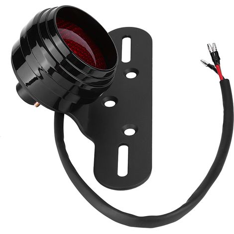 Feu Stop Arrière Moto Rouge pour Chopper Bobber Noir (1/3)