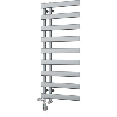 Agar - Silver Dual Fuel Towel Rail H1156mm x W500mm Thermostatic WIFI (1/3)
