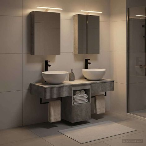 vidaXL Bathroom Cabinet Set 5 pcs Concrete Grey Engineered Wood (1/5)