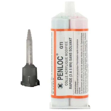 Confezione Colla acrilica ELECO Penloc GTI 50ml - Ugello di miscelazione per colla bicomponente GTI