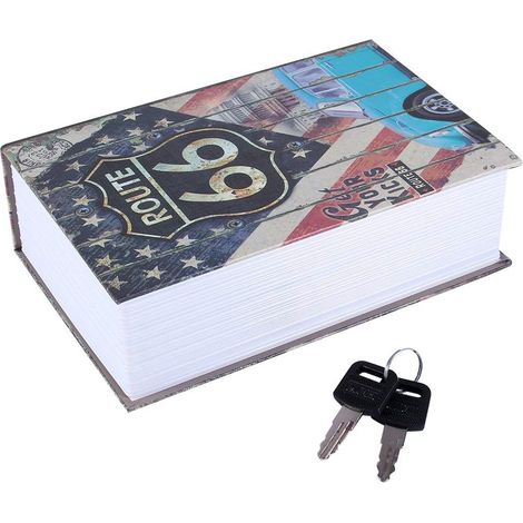 Cassaforte creativa a forma di libro, contenitore segreto nascosto con serratura a combinazione, nascondiglio segreto per denaro, gioielli, libri e passaporto (American Dream).