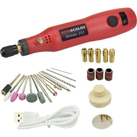 Mini perceuse-meuleuse rotative 10 W pour loisirs créatifs, modélisme, polissage et perçage - Rouge (1/5)