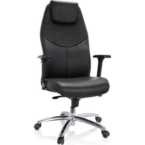 Bürostuhl / Chefsessel FERRARA Leder schwarz hjh OFFICE