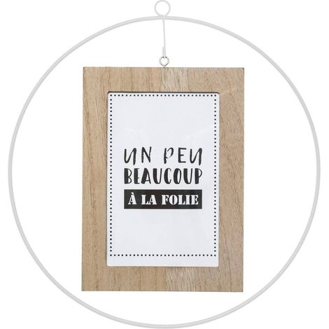Marco de fotos - metal y madera - 10x15 cm - Atmosphera créateur d'intérieur