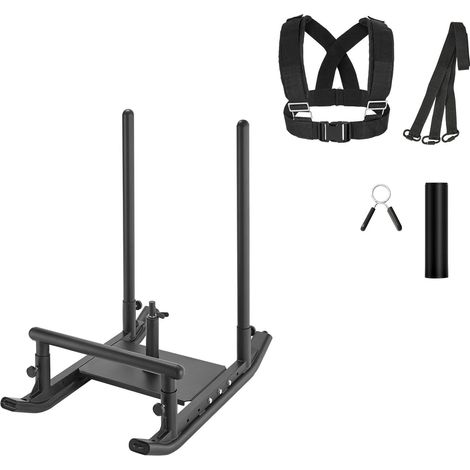 Mophorn Gewichtsschlitten für Krafttraining und Geschwindigkeitstraining, Fitnessgerät mit Griffen, geeignet für 25/51 mm Gewichtsscheiben, Schwarz