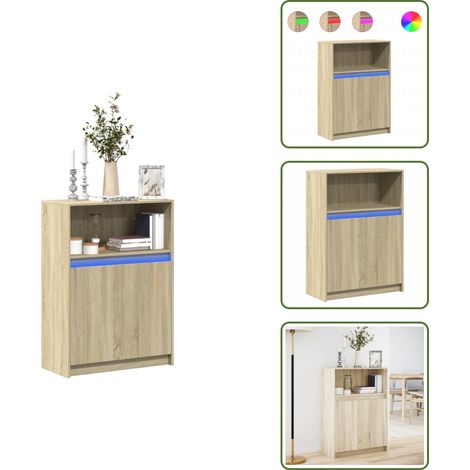 vidaXL Sideboard mit LED Sonoma-Eiche 72x34x100 cm Holzwerkstoff (1/5)