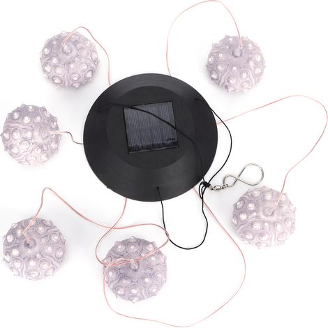 Luminaire Solaire LED à Particules Starmoon avec Urchin Coloré et Chimes Murales - Décor de jardin/patio (67cm) - Projecteur multicolore changeant automatiquement - 7 couleurs - ABS/PVC - Fonctionne j