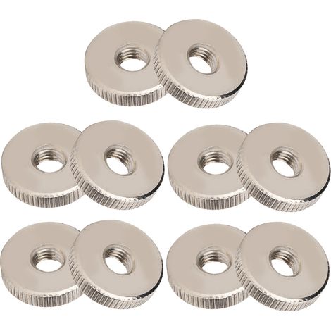 Écrou moleté M8 en acier carbone nickelé, lot de 10 pièces, fixation à main, visserie GB807 (1/5)