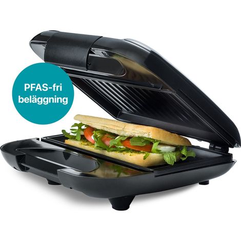 Grill a sandwich antiadhesif 22 x 12 cm 750 w noir