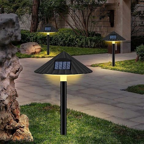 Lampes solaires LED pour allée, matériau ABS, 4 LED 2835, étanche IP55, allumage/extinction automatique, décoration de jardin, 0,5 W 800 mAh, jaune (1/2)