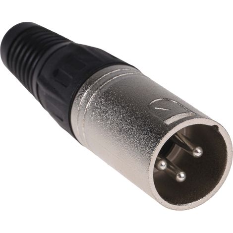 RS PRO-Connecteur XLR Mâle Droit 3 voies Montage sur câble, placage Argent ( Prix pour 1 )