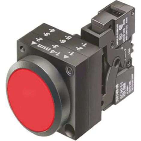 Pulsante Piatto Completo Tondo 1L Rosso (Siemens Cod. 3Sb32020Aa21)