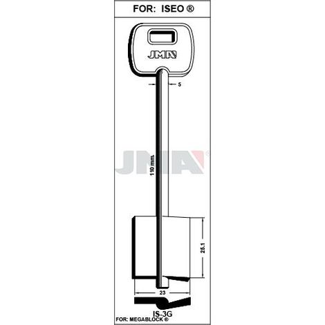 JMA llave gorja jma is-3g (caja 10) , DETALLES
Referencia          IS-3G
Para:                 ISEO ®
Catálogo            CAT. LLAVES-KEYS -C12 
Clase                 GORJA LATON D