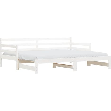 Maison Exclusive - Sofá cama nido sin colchón madera maciza blanc