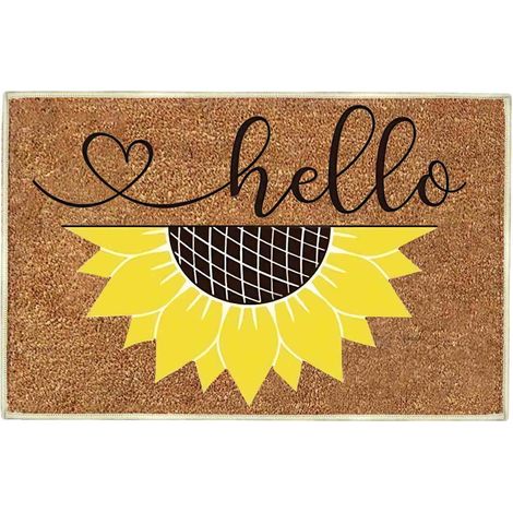 Tapis De Seuil - Tapis D'Entrée Fleur De Tournesol - 40 x 60 cm - Antidérapant - Pour Porte Intérieure Et Extérieure - 1 Pièce (1/5)