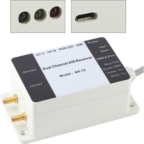 AR-12 Zweikanal-AIS-Empfänger GPS USB Yacht Dampfschiff NMEA Port Navigator Marineelektronik-Empfänger (1/5)