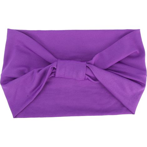 Bandeau pour Cheveux en Tissu Croisé avec Nœud, Anti-Dérapant et Élastique, Accessoire Capillaire Femme (Violet) (1/5)