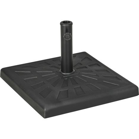 Base per Ombrellone da Giardino Ø32 a Ø48 51x51x32 cm in Resina e Acciaio Nero (1/5)