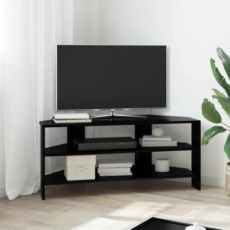 vidaXL MeubleTVd'Angle 102x40,5x45cm Noir Bois d'ingénierie (1/5)