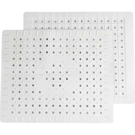 blanc Lot de 2 tapis de protection pour évier de cuisine en caoutchouc antidérapant durable, facile à nettoyer et à couper soi-même. (1/5)