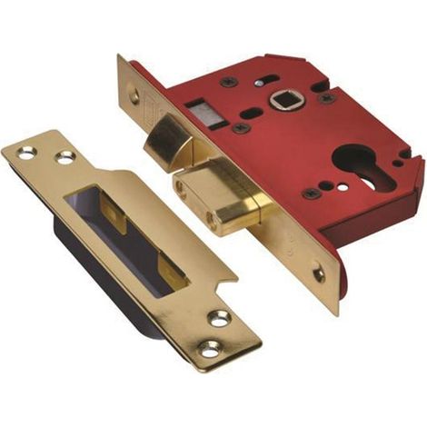 UNION JL22EUS-PB-3.0 StrongBOLT 22EU EUS-PB-3.0 Euro Sashlock Plated Brass 81mm 3in UNNJL22EPB30