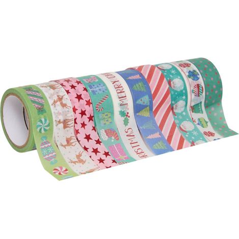 Confezione da 10 nastri adesivi natalizi da 15 mm x 4 m - Feeric lights & christmas (1/5)