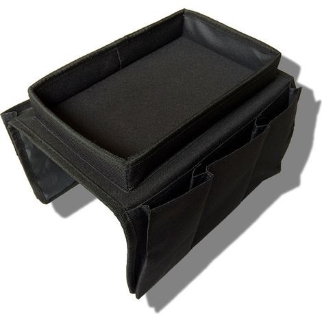 Organisateur Daccoudoir Canapé Stockage Bande Plateau Multi-Pochette Phone Magazine Snack Glasses Télécommande Tablette Tasse Rangement (Noir) Autres rangements (1/5)