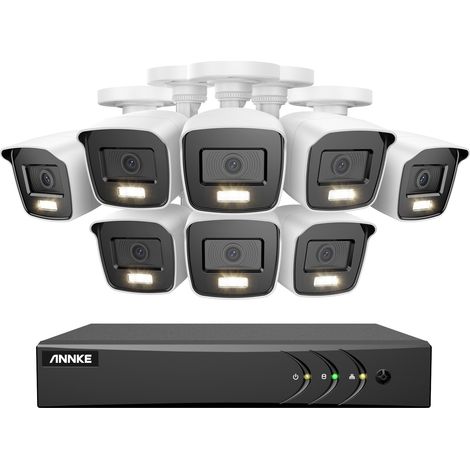ANNKE 8CH Kit de Vidéosurveillance Extérieures,5MP DVR et 8 Caméras Couleur Vision Nocturne Filaires HD 1080P,Alerte E-Mail, Détection Mouvement Accès à Distance (1/5)