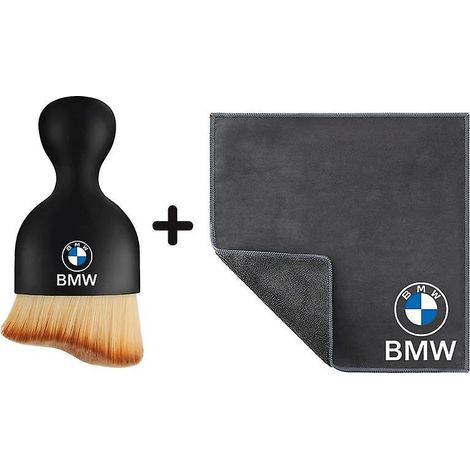 Chiffon de nettoyage double face pour voiture avec brosse de séchage et plumeau pour BMW Série 1, 2 et 3, M Power X1, X5, X6, F30, E90. Couleur : gris mélangé (lot de 2). (1/4)