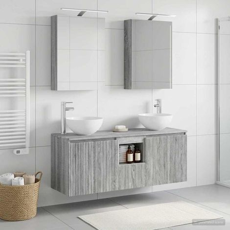 vidaXL Bathroom Cabinet Set 5 pcs Grey Sonoma Engineered Wood (1/5)