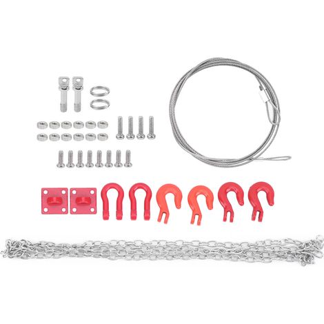 Attelage Universel RC avec Chaîne et Sangle de Remorquage pour Voiture Télécommandée (1/5)