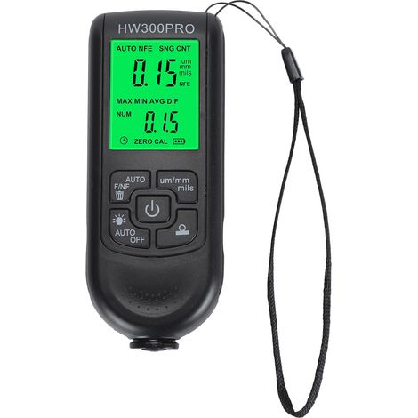 Jauge d'épaisseur de revêtement numérique haute précision antidérapante pour peinture, en mils, pour applications automobiles et industrielles, noire (1/5)