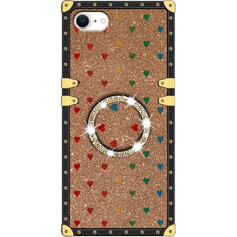 Maleta para iPhone 7/8/SE 2020/SE 2022, Corazones Dorados (1/4)