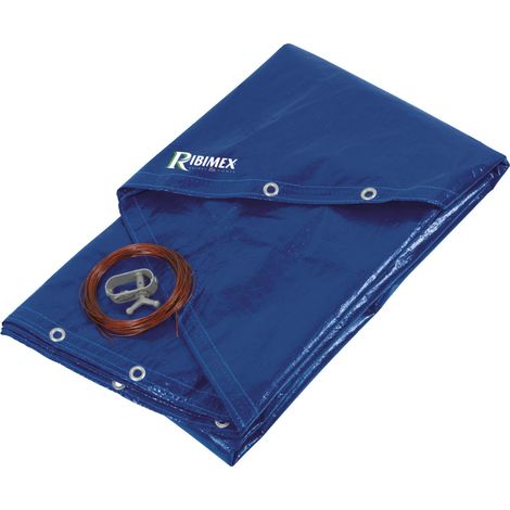 Bâche de 6,20 m pour piscine ronde d'un diamètre de 5,60 m, bleu (1/3)
