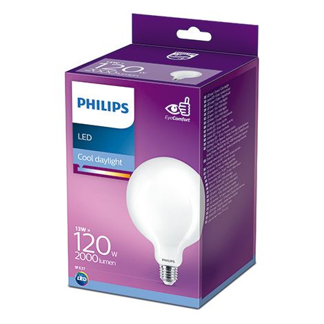 PHILIPS Lampadina LED Globo E27 13W 2000lm 6500K Luce Fredda 12.4x17.7cm (1/2)