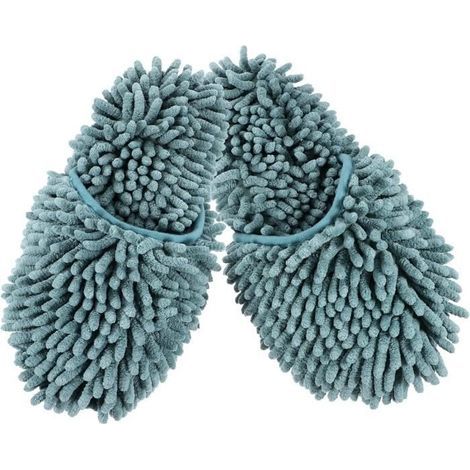 Pantoufles de Balayage vadrouille Chaussettes réutilisable Nettoyage Sol Chausson serpillière Balai serpillère Lavette Chaussures (1/4)