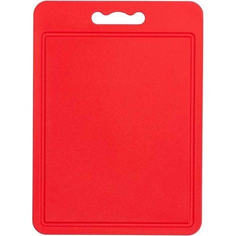 Planche à découper en plastique rouge, 35 x 25 cm, antidérapante, passe au lave-vaisselle (1/3)