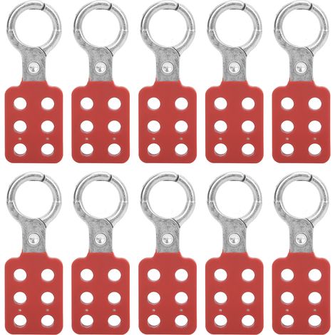 Eosnow 10 Stück Lockout Hasp 25 mm/1,0 Zoll 6 Lcher Aluminium rot für chemische Industrie, Strom, Erdl, Kohlebergwerk