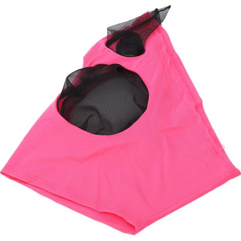 Masque anti-mouches pour chevaux rose, respirant, confortable et doux, en maille extra-fine. (1/5)