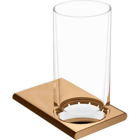 Keuco Edition 400 - Gobelet à brosse à dents et dentifrice avec support, verre / bronze brossé 11550039000 (1/2)