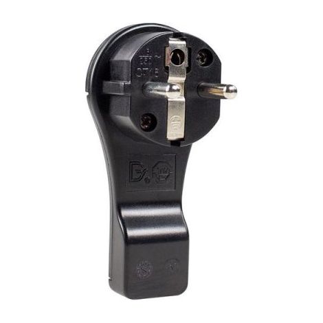 AS Schwabe 45039 Schutzkontakt-Flachstecker Kunststoff mit Aussteckhilfe 230 V Schwarz IP20