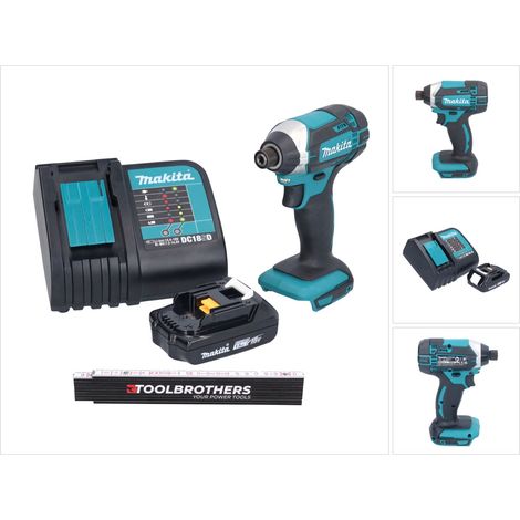 Toolbrothers Gliedermaßstab + DTD 152 SY1 Akku Schlagschrauber 18 V 165 Nm 1/4" + 1x Akku 1,5 Ah + Ladegerät
