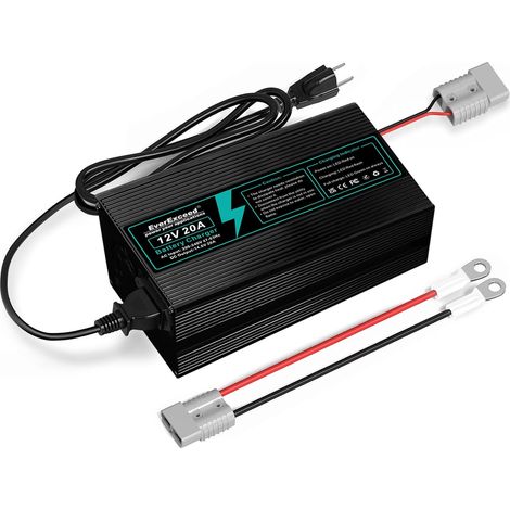 Chargeur Lifepo4 12V 20A 14,6V Chargeur Lithium Lifepo4 AC-DC, Chargeur de Batterie Lifepo4 14,6V 20A pour Batterie Lifepo4 au Lithium à Cycle Profond de Voiture, Marine, VR (1/5)