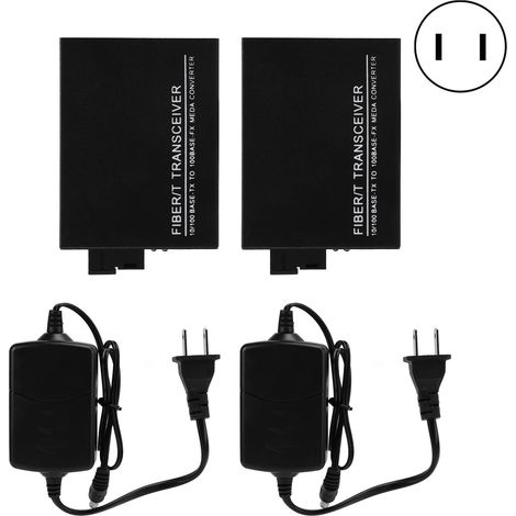 Convertisseur de média Ethernet fibre optique monomode 20km pour surveillance sécurité 100-240V prise US (1/5)