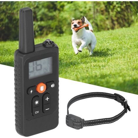 Collier de dressage pour chien avec télécommande sans fil, étanche, localisateur LED, dispositif anti-aboiement, chargement USB. (1/5)