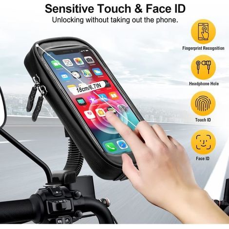 Support Telephone Moto étanche ,APERILRotation à 360° Support Smartphone pour Jusqu\'à 6.7 inch (1/4)