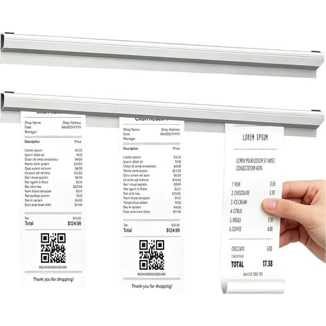 x Tickethalter, 30 cm Restaurant-Bestellformular, Aluminium-Wand-Ticketschiene für Restaurant, Küche und Bar, geeignet für Kassenzettel, Notizzettel und Etikettenhalter (1/5)
